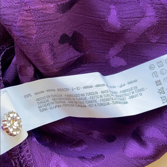 NWT Zara Purple Jacquard Cropped Blouse - Picture 8 of 10